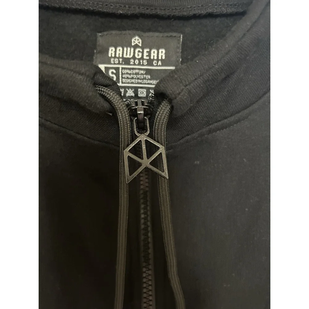 RawGear Pullover Jacket With Quarter Zip Size SMALL Model‎ #RG518 NWOT BLACK - Picture 3 of 6